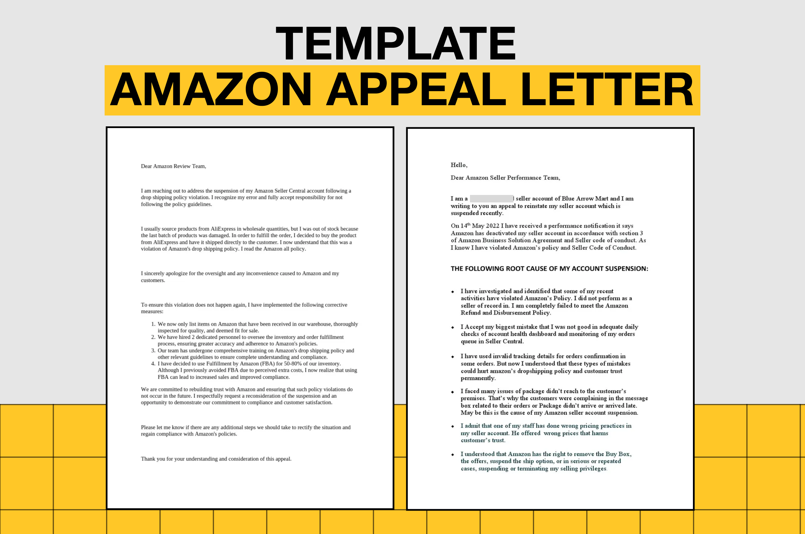 Amazon appeal template example